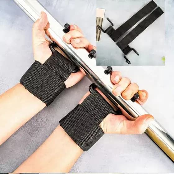 Luvas de Fitness com Gancho para Levantamento de Peso, 2 Peças, Cintas de Pulso para Barra, Alta Resistência, para Flexõ