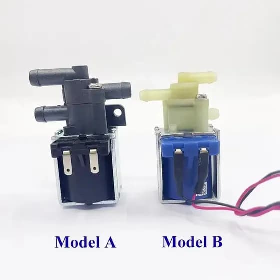 Válvula Solenoide Elétrica Eletromagnética de 2 Posições e 3 Vias, Pequena, 12V/24V DC, para Ar e Água, para Limpador de