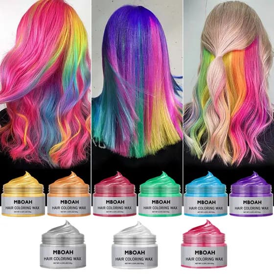 Creme de tintura capilar de uso único, tintura capilar vibrante, cera modeladora para cabelo, argila para cabelos grisal