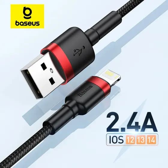 Cabo USB Baseus para 12 11 Pro Max 8 X XR, Carregamento Rápido, Cabo de Sincronização de Dados USB, Cabo Carregador de T