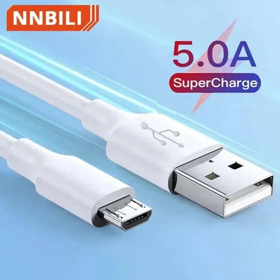 Cabo Micro USB 5A para Carregamento Rápido, Cabo Micro USB para Celular, Cabo de Dados USB Tipo C