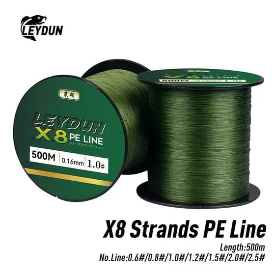 LEYDUN 500m Micro Novas Linhas de Pesca 8 Fios Trançados PE Japão Linha Multifilamento Lisa para Pesca no Mar, Carpa, Li