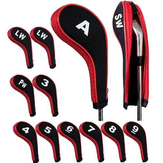 Conjunto de 12 Capas de Borracha Neoprene de para Cabeças de Tacos de Golfe, Proteção para Ferros e Putte