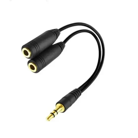 Cabo Divisor Y 3.5 mm 1 Macho Para 2 Fêmeas Duplas Cabo de Áudio Para Fone de Ouvido Headset Headphone MP3 MP4 Adaptador