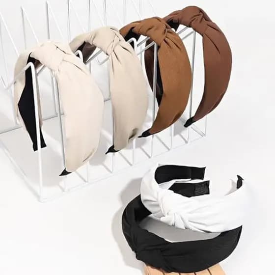Faixa De Cabelo Ivyu , 6 Peças De Tiaras Para Mulheres – Cor Clara , Tecido Moderno Com Aba De Algodão , Larga Nó , Aces