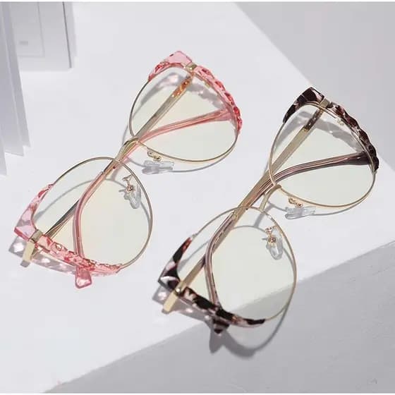 Moda Feminina Óculos Computador UV400 Olho De Gato Óptico Transparente Quadro Feminino