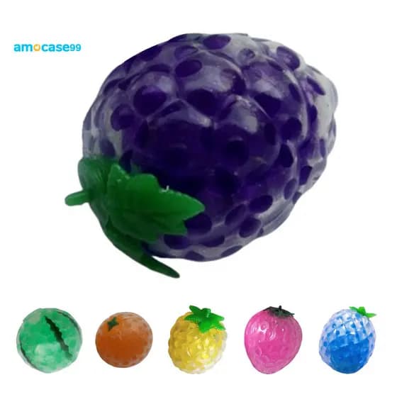 Decompression Toy for Adults Anti-anxiety Stress Ball Grape Strawberry Fruit Squeeze Colorful Tpr Relief Balls Soft Fidg
