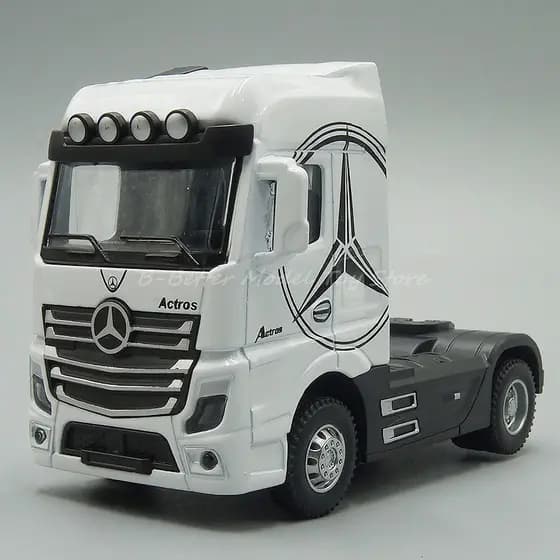 1 : 50 Modelo De Caminhão Metálico Diecast Toys Mercedes Benz Tractor Pull Back Com Som E Presentes Leves Para Crianças