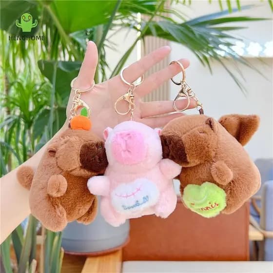 HENGHOME Bonito Dos Desenhos Animados Asas De Pelúcia Capivara Chaveiro Kawaii Saco Pingente Pendurado Ornamentos Acessó