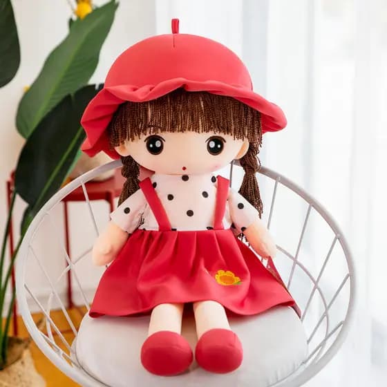 Bonito Grande Lobo Mau Chapeuzinho Vermelho Brinquedo De Pelúcia Macio Boneca Companheiro De Dormir Para Crianças Menina
