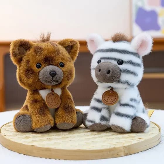 Bonito Animal Da Selva Brinquedo De Pelúcia Companheiro De Mesa Boneca Confortável Presente Para Crianças Aniversário Es