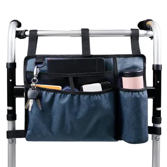 Bolsa Organizadora para Andador com Suporte para Copo e Cesto de Grande Capacidade para Armazenamento