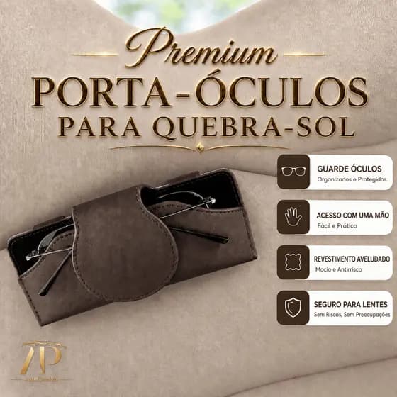 Porta-Óculos para Quebra-Sol de Carro em Couro PU, Clipe Organizador Multifuncional Automotivo