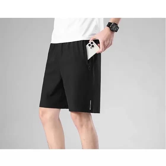 Shorts curtos masculinos, roupa externa, verão, seda gelada, calças grandes, soltas, finas, casuais, esportivas, calças