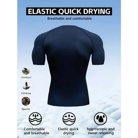 2026 popular Nova Camiseta De fitness Masculina , Respirável , Absorvente De Suor , Secagem Rápida , Adequada Para Acade