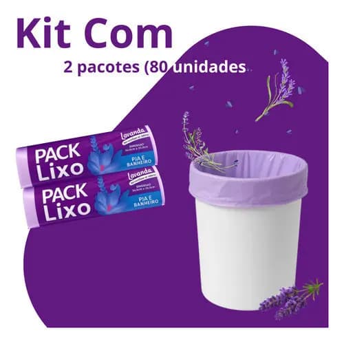 Kit 2 Saco Lixo Perfumado Banheiro E Pia Lavanda Anti Odor