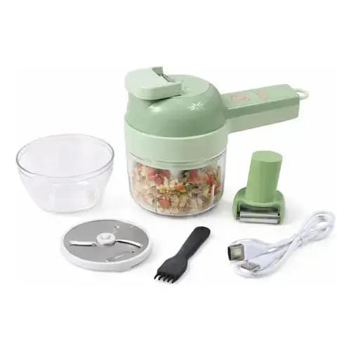 Triturador Cortador Elétrico Multifuncional Cozinha Prático Rápido Verde