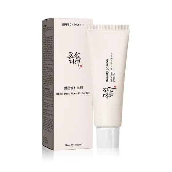 Protetor Solar Orgânico Coreano ReliefSun SPF50+, PA++++ com Arroz e Probióticos | As soluções de cuidados com a pele co