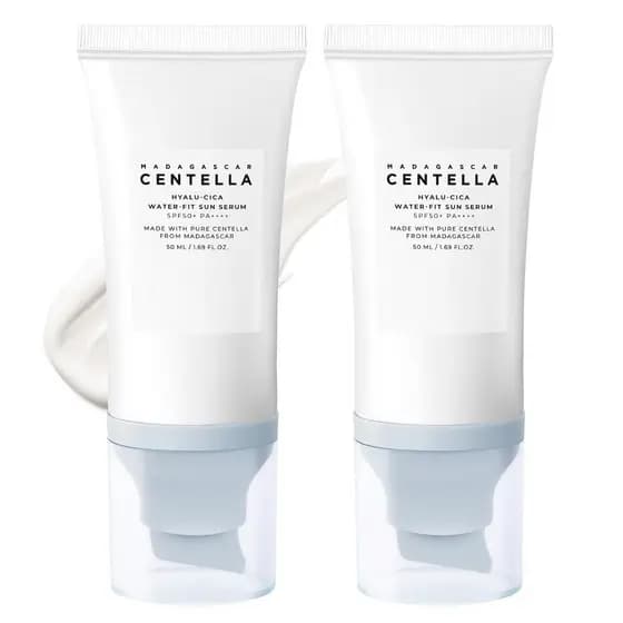 2PCS Protetor Solar Centella SPF50, 50ml Sérum Facial Protetor Solar, Protetor Solar Diário com Proteção UV, Protetor So