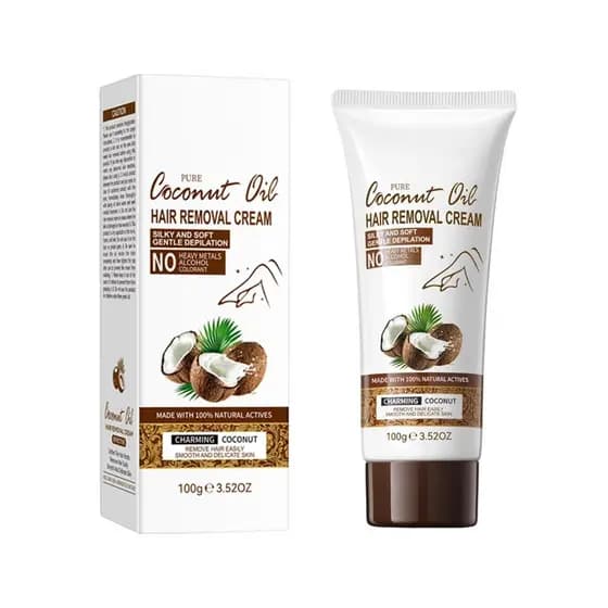 Creme Depilatório para Áreas Íntimas, Rosto e Corpo 2026, Creme Suave para Remoção de Pelos com Óleo de Coco, Remoção de