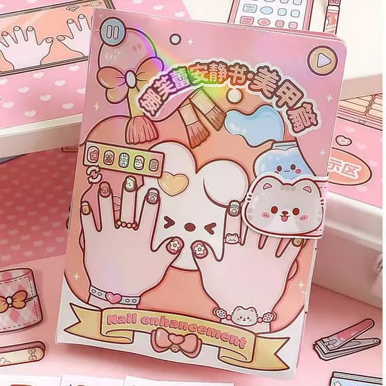 Naflei Quiet Book Edition Livro de Arte de Unhas DIY Feito à Mão para Alívio do Estresse, com Corte 3D WKP9 TYWY