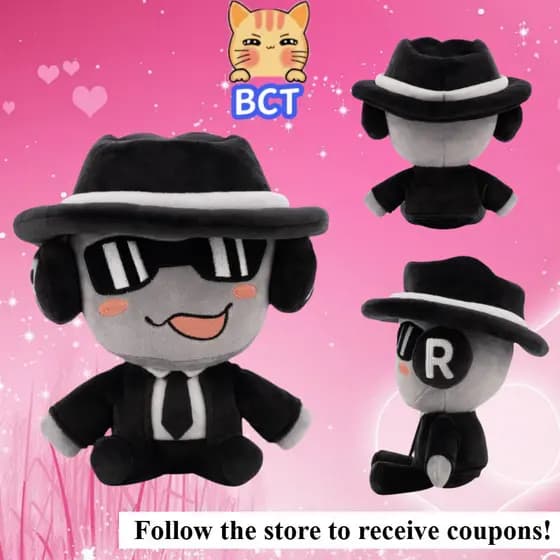 Bctchance Forsaken Plushcute Boneco de Pelúcia Engraçado com Terno Preto, Boneco de Pelúcia Chance, Novo Cartoon RL91