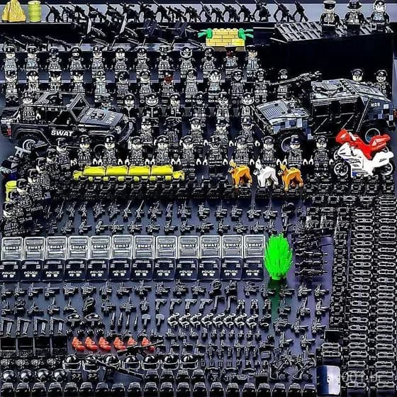 Lançamento de novo produto: Compatível com peças de Lego, figuras militares, forças especiais e figuras policiais. DCK