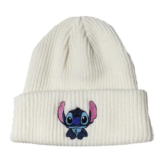 Stitch Malha Chapéu Dos Desenhos Animados Bordado Benie Boné Bonito Unisex Quente Elástico Chapéus Presente De Natal Par