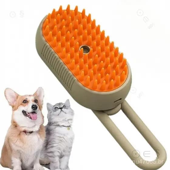 Escova de Higiene para Gatos 3 em 1 – Escova com Pulverizador de Água e Limpeza Automática para Remoção de Pelos de Gato