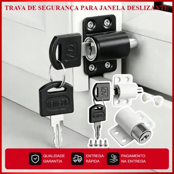 Fechadura com chave, adequada para portas deslizantes de liga de alumínio e PVC e fechaduras de segurança para janelas,