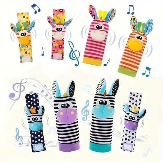 YRUIZEUP Meias de Pelúcia com Sino de Pulso de Animais de Desenho Animado para Bebês - Meias Divertidas para Crianças, I