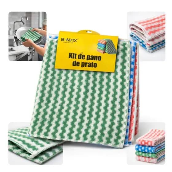 Kit Pano de Limpeza Microfibra 4 panos