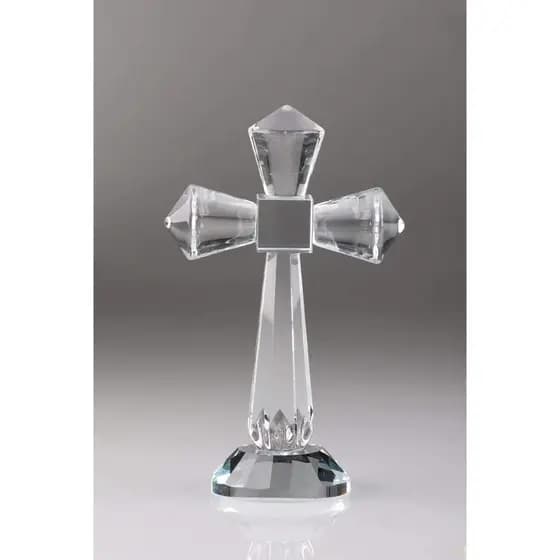 Cruz de Cristal em Caixa de Presente – Decoração Moderna de Cruz 5 * 3 polegadas - Presente de Condolências ou Lembrança