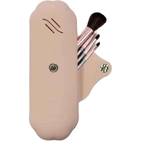 Suporte de Silicone para Pincéis de Maquiagem, Bolsa de Cosméticos para Viagem, Estojo Portátil para Pincéis de Maquiage