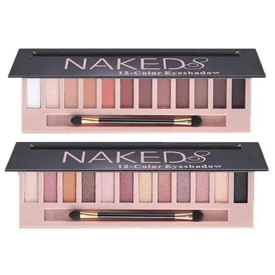 BestLand Conjunto de 2 Paletas de Sombras para Olhos com 12 Cores Nude, Acabamento Natural Matte, Brilhante e Glitter, P