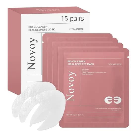 Novoy15 Par de Patches Oculares Bio-Colágeno Real Deep - 6 em 1 com Retinol para Uso Noturno, Adequado para Olheiras, In