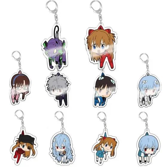 Chaveiro de Acrílico de Personagens de Neon Genesis Evangelion Anime Shinji, Rei, Asuka, Langley, Pingente para Mochila,