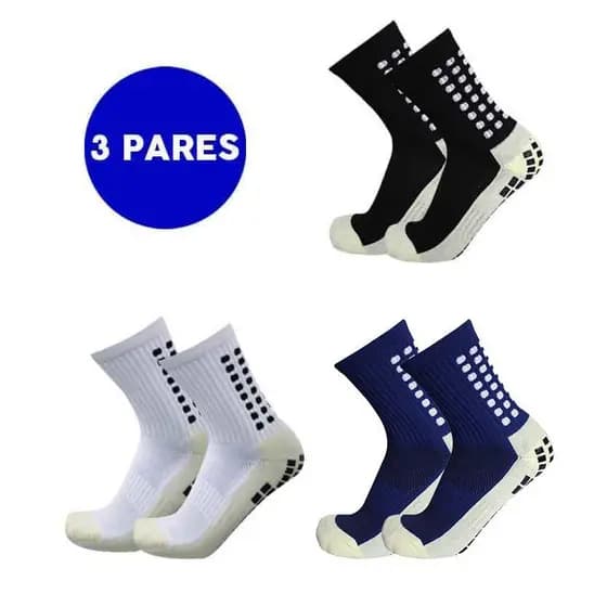 KIT 3 Meias de Futebol de Algodão Antiderrapantes de Alta Qualidade Enviadas Imediatamente!