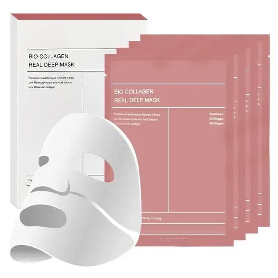Bio-CollagenRealDeepFaceMask – Máscara Hidratante Noturna de Hidrogel para Mulheres Coreanas | Tonificação, minimização