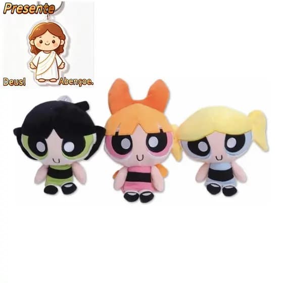 Kit 3 Pelúcia Meninas Super Poderosas Fofas Lindas