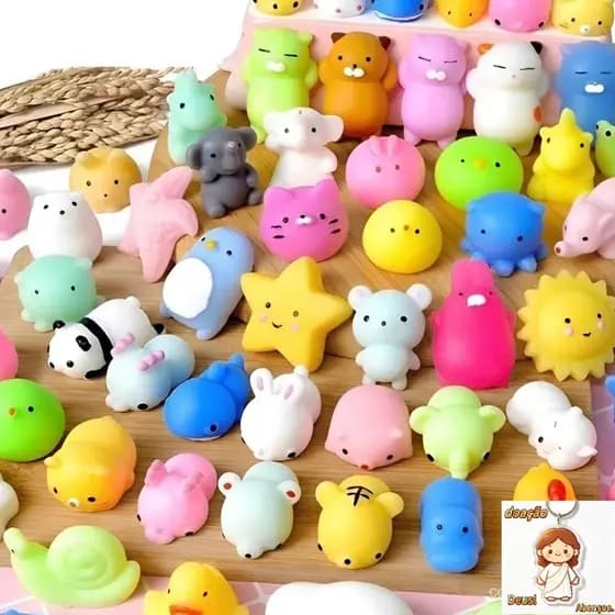 15 Squishy Mochi Bichinho Macio De Apertar Squishies Tiktok Brinquedo sensorial Colorido