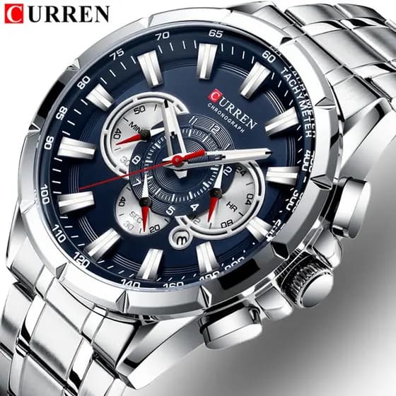CURREN Relógio Masculino De Quartzo À Prova D'água Em Aço Inoxidável 8363 XC