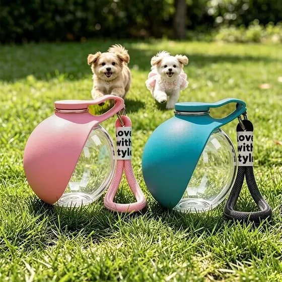 Novo estilo de cachorro, copo de água para passeio, garrafa de água potável portátil, dobrável, ao ar livre, copo portát