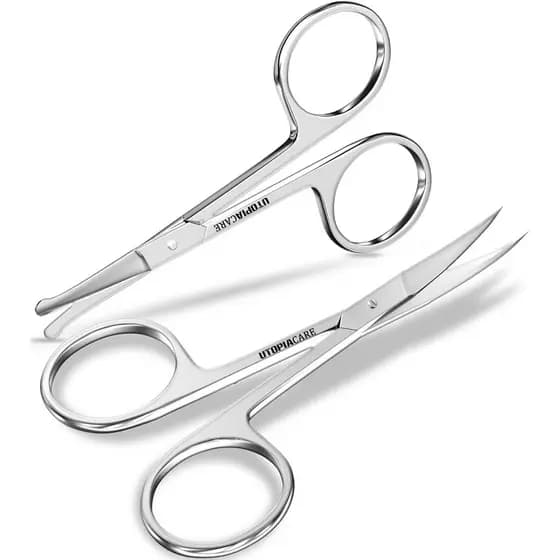 Tesoura para Sobrancelhas Utopia Care, Tesoura Pequena Profissional de Aço Inoxidável para Homens e Mulheres, Tesoura pa