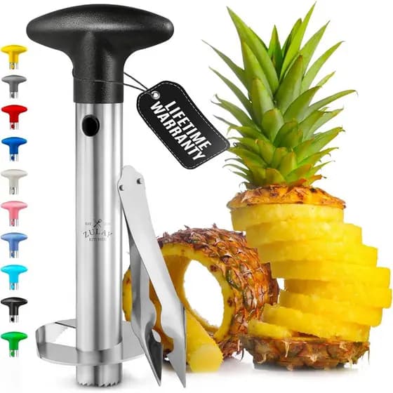 Cortador e Descaroçador de Abacaxi em Aço Inoxidável Zulay Kitchen – Ferramenta Robusta para Cortar e Remover Olhos de A