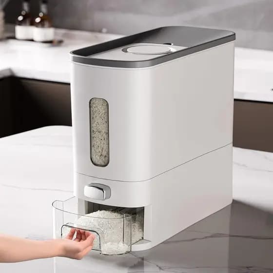 Recipiente de armazenamento de arroz IEEK de 12 libras, recipiente grande para armazenamento de alimentos secos e grãos,
