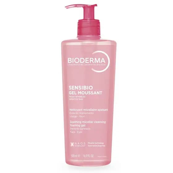 Bioderma Sensibio Gel Espumante Suave para Limpeza Facial, Limpeza e Remoção de Maquiagem, Sensação Refrescante para Pel