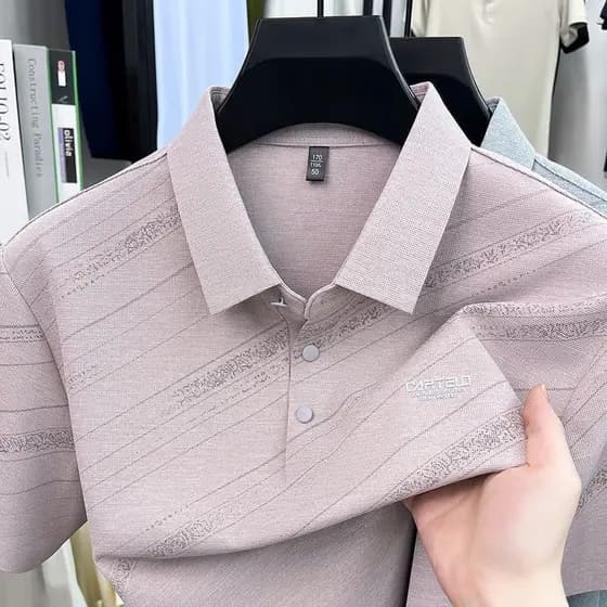 Camisa POLO masculina verão camisa de manga curta camiseta All-Match macio absorvente de suor Casual durável