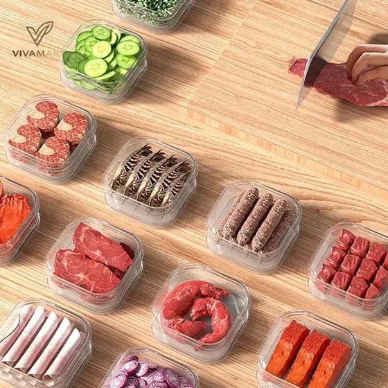 Vivamart Recipientes De Armazenamento De Alimentos Para Geladeira , Selados De Cozinha , Caixa Fresca , Organizador