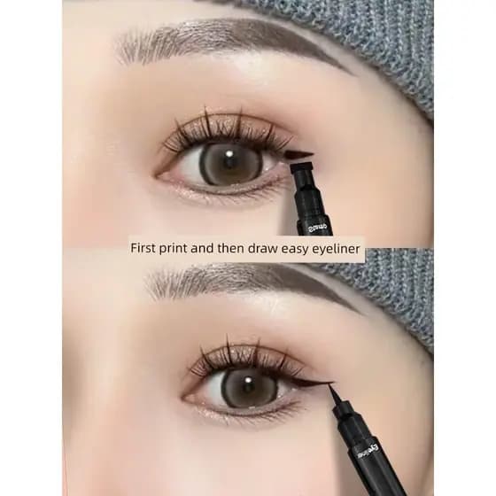 Delineador caneta Delineador de olhos Ponta ultrafina Delineador de duas cabeças, à prova d'água, à prova de suor, de lo